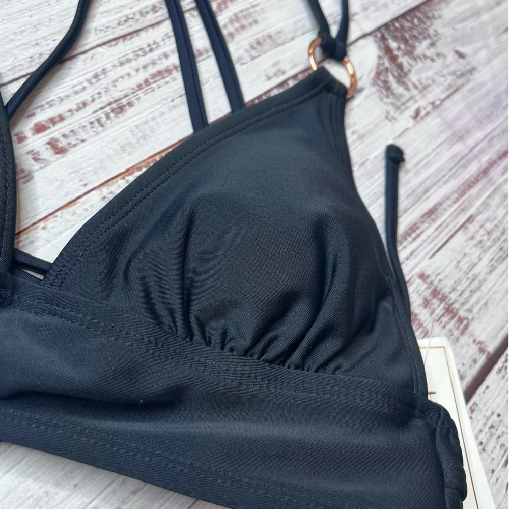 Hula Honey Black Bikini Swim Top